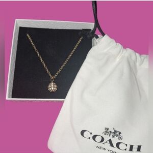 Coach Gold Pave Ball Neckalce & Pendandt